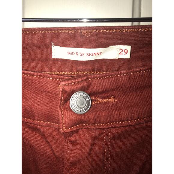 Levi’s Mid Rise Skinny Jeans Rust W29 L32 NWT - Picture 4 of 11